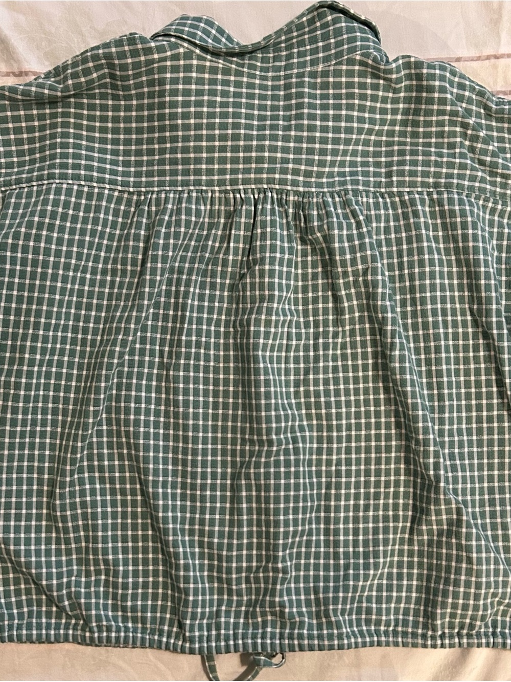 Madewell Women’s Green Check Tie-Hem Button-Down Shirt EUC Size 2X 18-20 - Picture 9 of 9